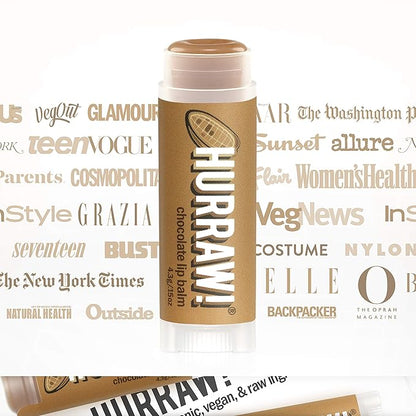Hurraw! Chocolate Lip Balm, 3 Pack: Palm