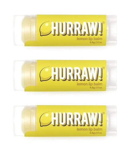 Hurraw! Lemon Lip Balm, 3 Pack: Palm
