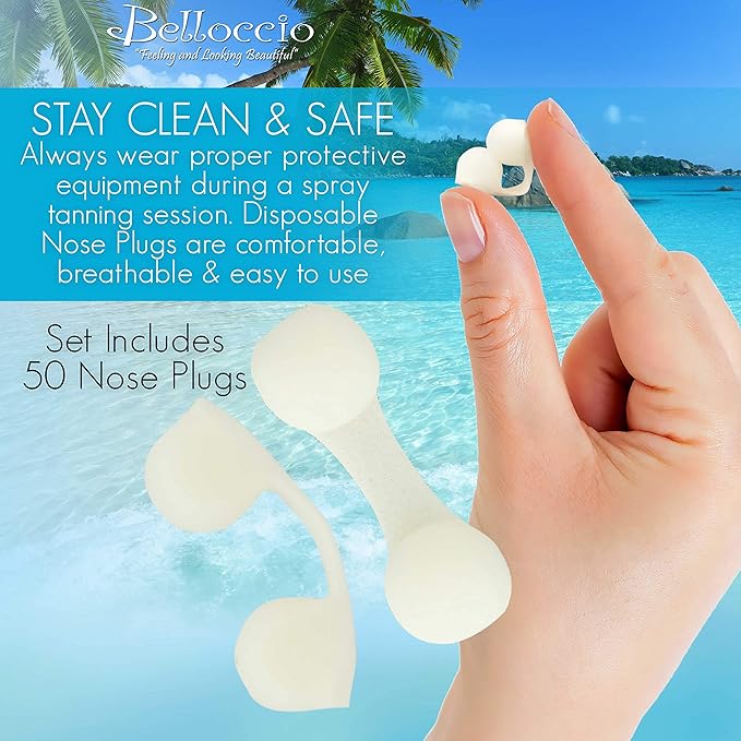 Belloccio Pack of 50 Disposable Nose Filter Plugs (Used For Sunless Airbrush Spray Tanning)
