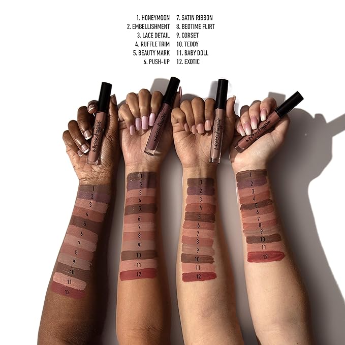 NYX PROFESSIONAL MAKEUP Lip Lingerie Matte Liquid Lipstick - Beauty Mark (Chocolate Brown)