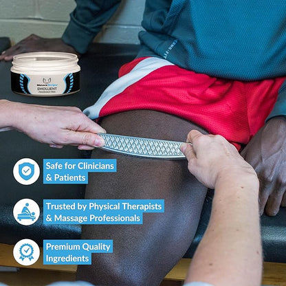 8oz Massage Emollient, Unscented, Emollient for IASTM and Massage, Soft Tissue Mobilization & Lubrication for Massage Therapy, Shea Butter, Oil Based, Vegan, Cream Alternative, Pack of 5