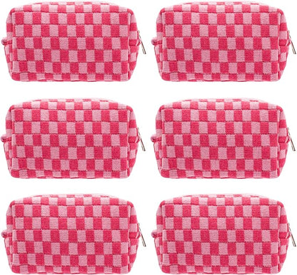 Pazimiik checkered makeup bag for