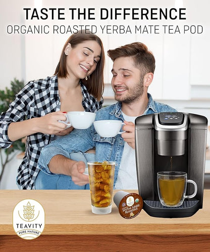 Organic Yerba Roasted Mate Tea Pods for Keurig by Teavity (36 Tea Pods)