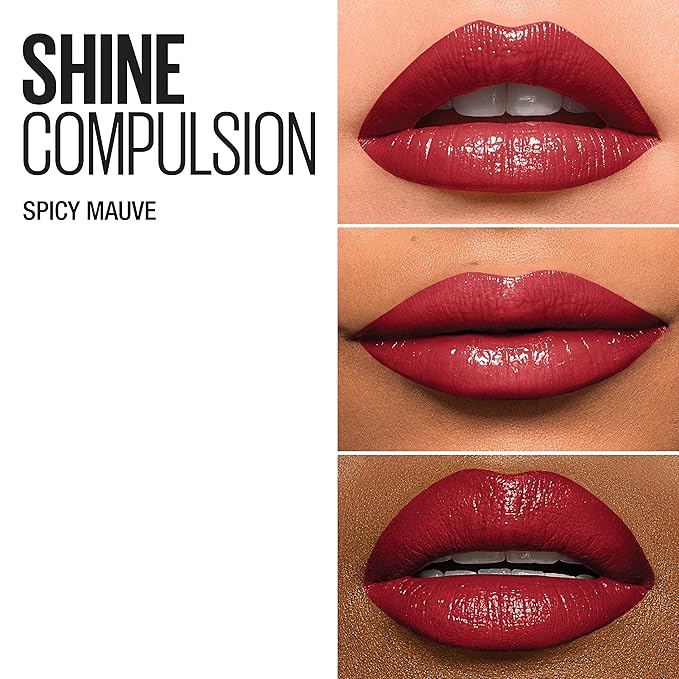 Maybelline New York Color Sensational Shine Compulsion Lipstick Makeup, Spicy Mauve, 0.1 Ounce