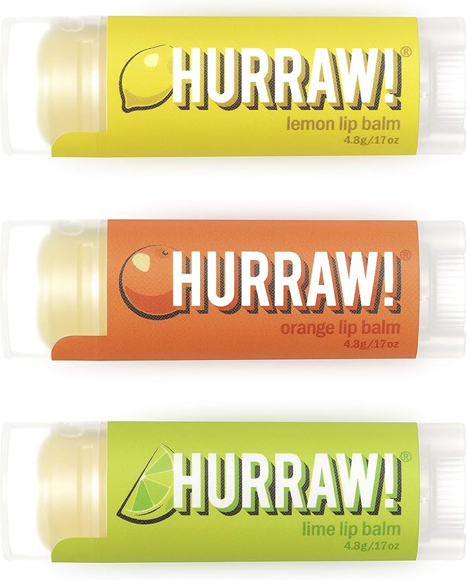 Hurraw! Lemon, Orange, Lime Lip Balms, Palm
