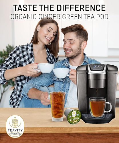 Organic Ginger Green Tea Pods for Keurig by Teavity (24 Tea Pods)