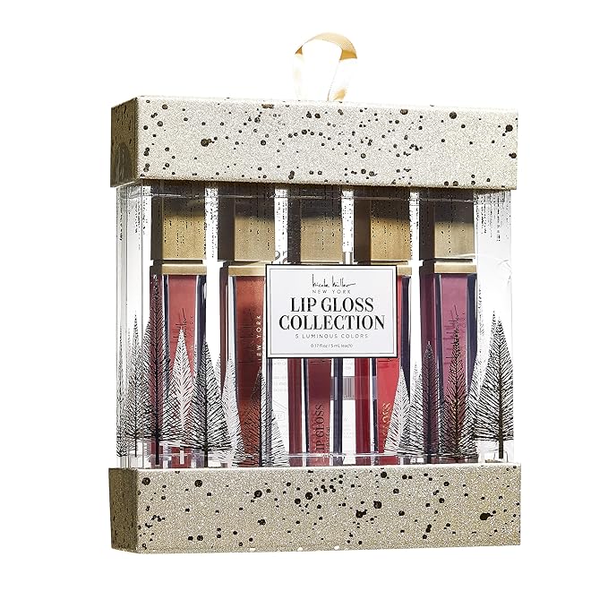 Nicole Miller Lip Gloss Collection, 5 Count (Pack of 1), Metallic Trees