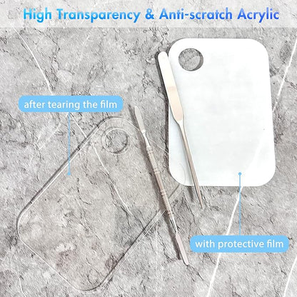 Stainless Steel Foundation Spatula with Makeup Mixing Palette,