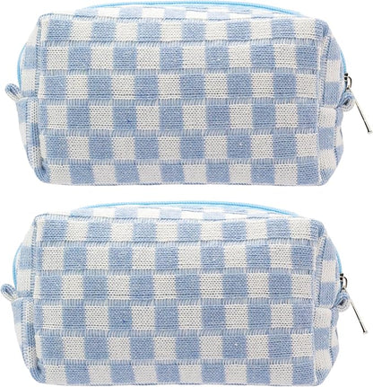 Pazimiik checkered makeup bag for