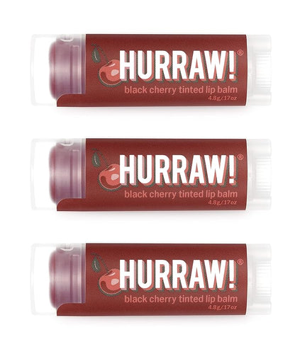 Hurraw! Black Cherry Tinted Lip Balm, Palm