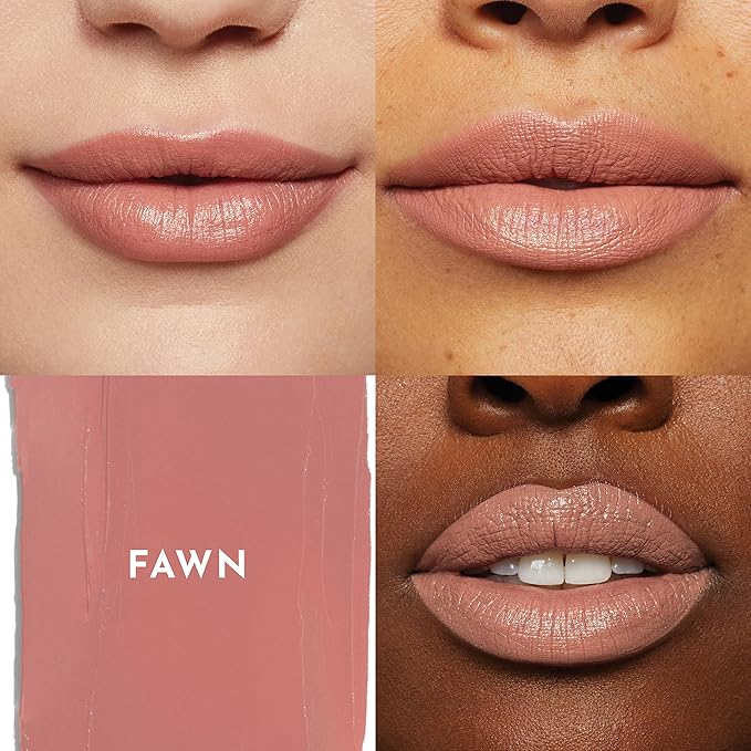 LAWLESS Forget the Filler Lip-Plumping Line-Smoothing Satin Cream Lipstick - Fawn - Natural Ingredients Smooth and Hydrate Lips for a Plumper, Fuller Look - 3.7g