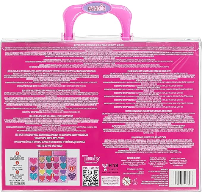 Barbie Car Makeup Kit for Girls, Real Washable