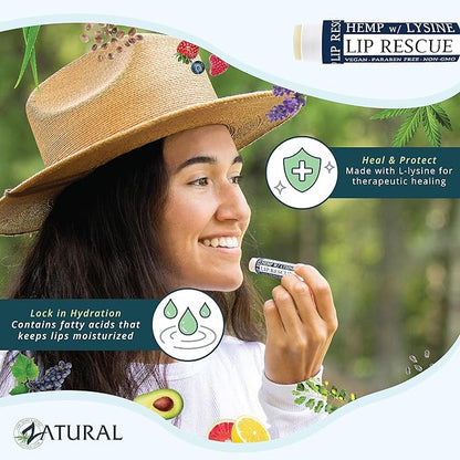 Hemp Lip Balm with L-Lysine-Heal, Moisturize,