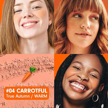 Cheerful Blusher | Real Orange Blush for Cheeks (04 Carrotful) 14 Oz