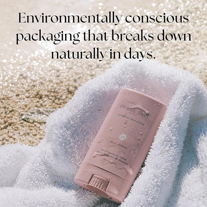 SPF 50 Sheer Mineral Sunscreen Stick - Vegan, Reef Safe, Non-Nano Zinc, Face Sunblock Stick, No White Residue, Ideal for Travel & Kids
