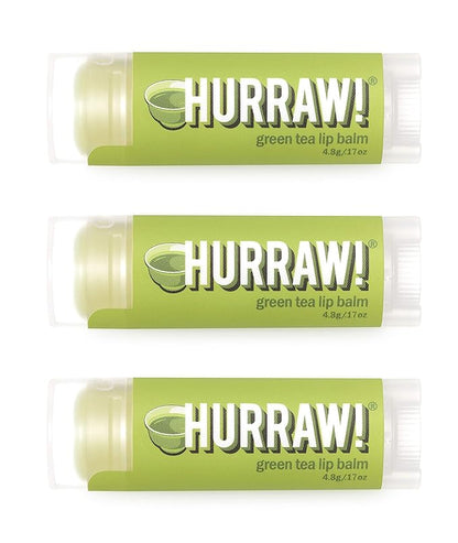 Hurraw! Green Tea Lip Balm, 3 Palm