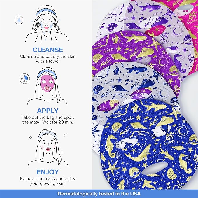 MAREE Ultimate Eye and Face Revitalization Bundle - 24K Gold Under Eye Patches & Collagen Facial Masks for Ageless Beauty for Total Skin Rejuvenation