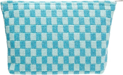 Pazimiik knitted checkered makeup bag