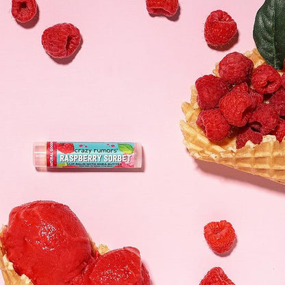 Crazy Rumors Raspberry Sorbet Lip Balm. Plant-Based,