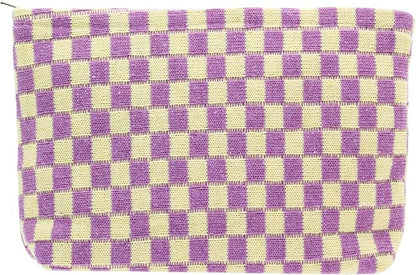 Pazimiik knitted checkered makeup bag