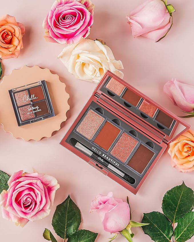 Chella Makeup Eyeshadow Palette, Travel Size, Blushing Rose