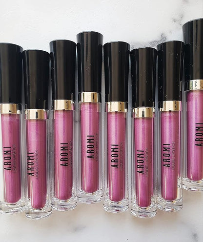 Aromi Berry Fuchsia Metallic Liquid Lipstick | Magenta Pink Lip Color with Shimmery Finish, Vegan, Cruelty-free, Long-Lasting, Smudge Proof (Opal Rose)