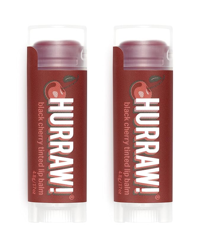 Hurraw! Black Cherry Tinted Lip Balm, Palm