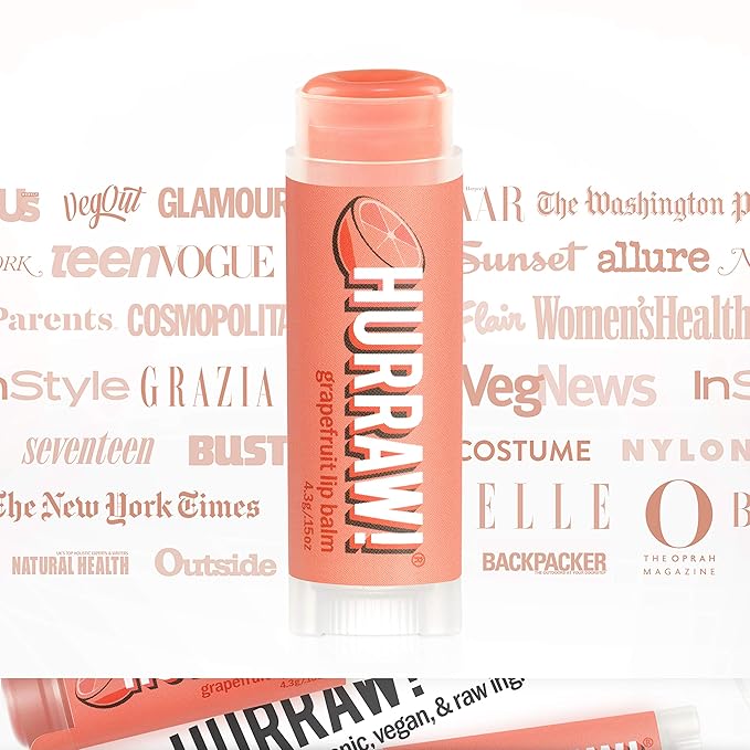Hurraw! Grapefruit Lip Balm, 3 Pack: Palm