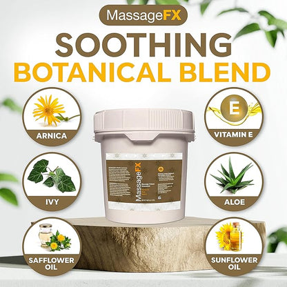 MASSAGE FX Unscented Massage Cream, 4 oz - Massage Creams for Massage Therapy - Infused with Arnica, Sunflower, & Vitamin E