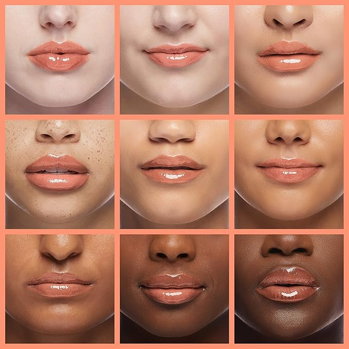 Lip Oil, Hydrating Lip Gloss Tinted Lip Balm Transparent Lip Care, Big Brush Head Glitter Shine, Long Lasting Nourishing Non-sticky Fresh Texture