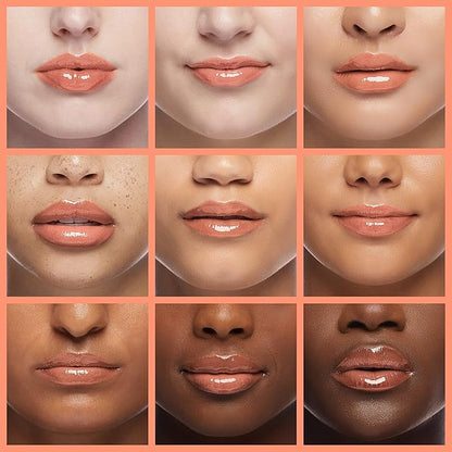 Lip Oil, Hydrating Lip Gloss Tinted Lip Balm Transparent Lip Care, Big Brush Head Glitter Shine, Long Lasting Nourishing Non-sticky Fresh Texture