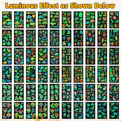 700+Pcs Luminous Tattoos For Kids, Glow In The 60 Sheets