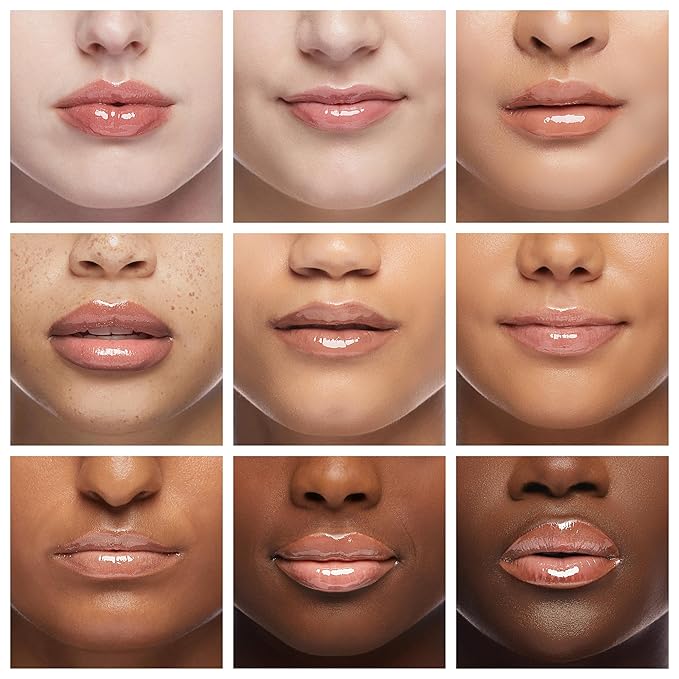 Ruby Kisses Lip Gloss Butter Bomb Gloss Non-Sticky Lip Gloss Vitamin E Natural Nude Lip Makeup - 7.8mL (0.26 US fl.oz) (Naked)
