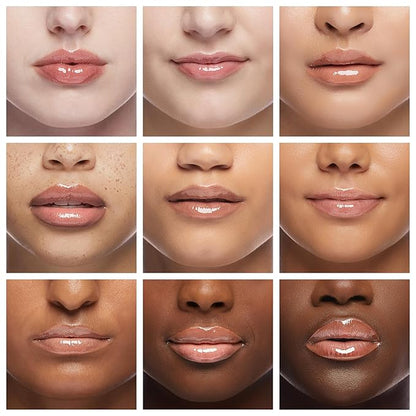 Ruby Kisses Lip Gloss Butter Bomb Gloss Non-Sticky Lip Gloss Vitamin E Natural Nude Lip Makeup - 7.8mL (0.26 US fl.oz) (Naked)