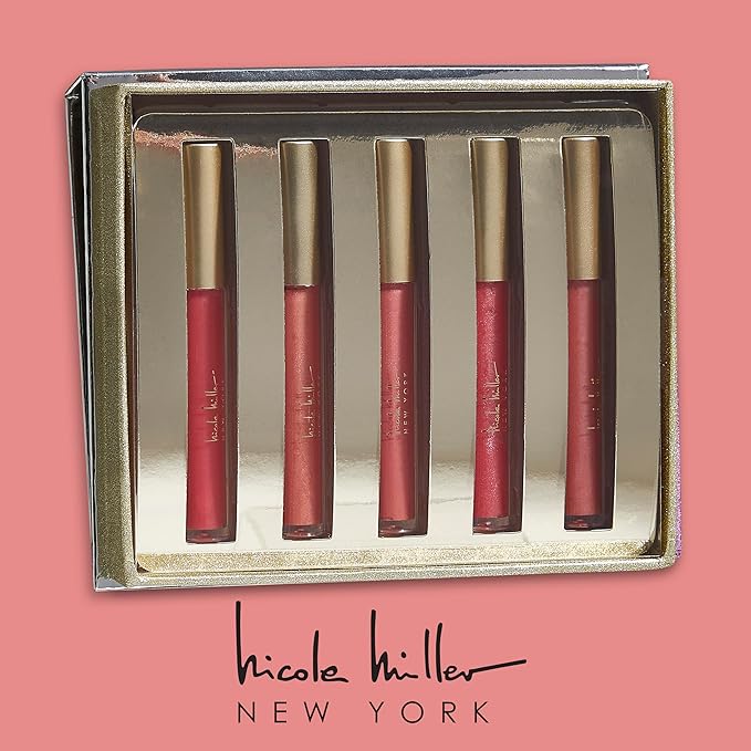 Nicole Miller Lip Gloss Collection, 5 Count (Pack of 1), Silver City
