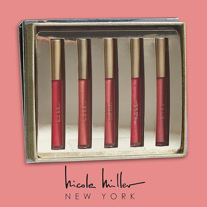 Nicole Miller Lip Gloss Collection, 5 Count (Pack of 1), Silver City
