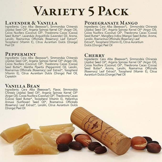 Bee Bella Lip Balm Variety Pack Organic