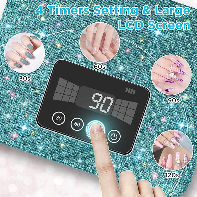 Cordless uv nail lamp, 120w