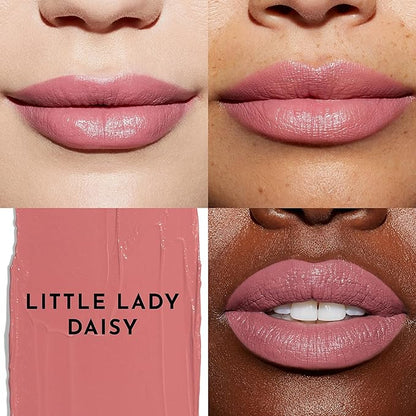 Lawless Forget the Filler Lip-Plumping Line-Smoothing Satin Cream Lipstick - Little Lady Daisy - Natural Ingredients Smooth and Hydrate Lips for a Plumper, Fuller Look - 3.7g