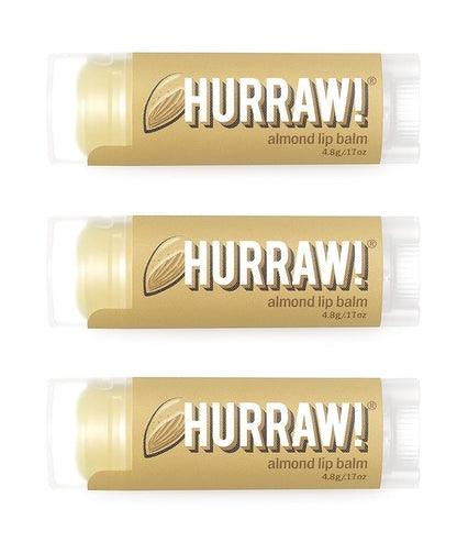 Hurraw! Almond Lip Balm, 3 Pack: Palm