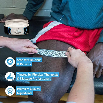 8oz Massage Emollient, Vanilla, Emollient for IASTM and Massage, Soft Tissue Mobilization & Lubrication for Massage Therapy, Shea Butter, Oil Based, Vegan, Cream Alternative, Pack of 1