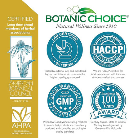 Botanic Choice Hair Skin and Nails Vitamins - Biotin Supplement with Collagen, Vitamin C, & Iron - Super Antioxidant Blend with Argan Oil & Hyaluronic Acid - 60 Liquid Capsules