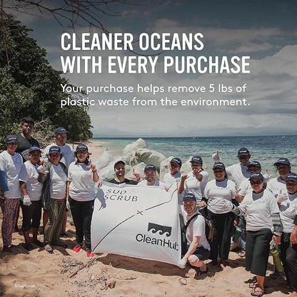 Sud Scrub® Antimicrobial Silicone Body Scrubber, Exfoliating Body Scrubber for Sensitive Skin, Eco Friendly Shower Scrubber for Body, Silicone Body Brush for Showering, Blue