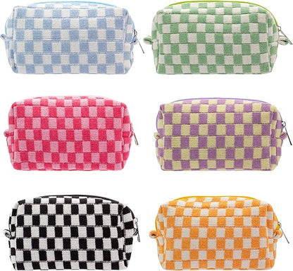 Pazimiik checkered makeup bag for