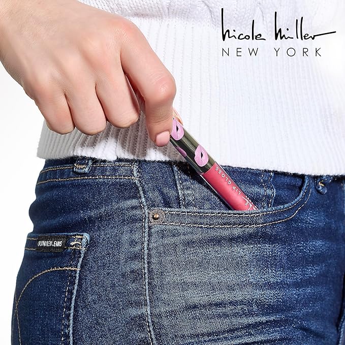 Nicole Miller Lip Gloss Collection, 4 Count (Pack of 1), Better Not Pout Pink