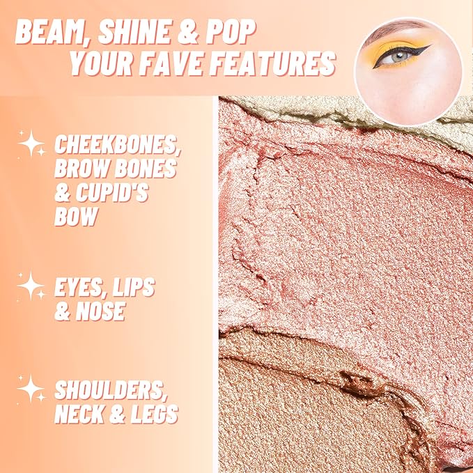 Prismatic POP Palette Gilded Peach | Face Highlighter Powder Texture