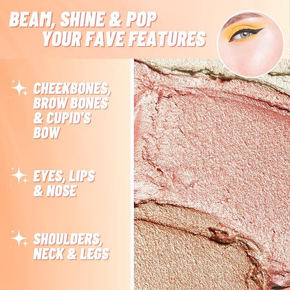 Prismatic POP Palette Gilded Peach | Face Highlighter Powder Texture