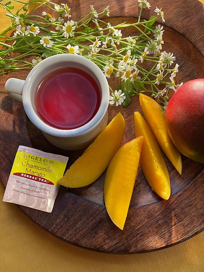 Bigelow Tea Chamomile Mango Herbal Tea, Caffeine Free Tea with Mango, 20 Count Box (Pack of 6), 120 Total Tea Bags