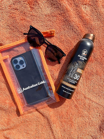 Australian Gold Aerosol Sunscreen SPF 30, Instant Bronzer, Non-Greasy, Water Resistant, Cruelty Free, Bronzer - New, 6 Oz